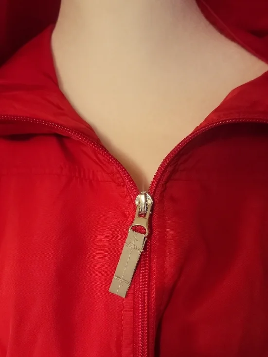 Jones New York Red Hooded Trench Coat with Zip Front - Picture 2 of 9